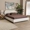 Baxton Studio Maya Mid-Century Modern Cream Boucle Fabric and Oak Brown Finished Wood Queen Size Platform Bed 228-13067-ZORO - alternate 8